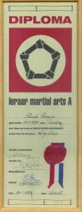 Diploma leraar martial arts van sifu Ruud Perreijn